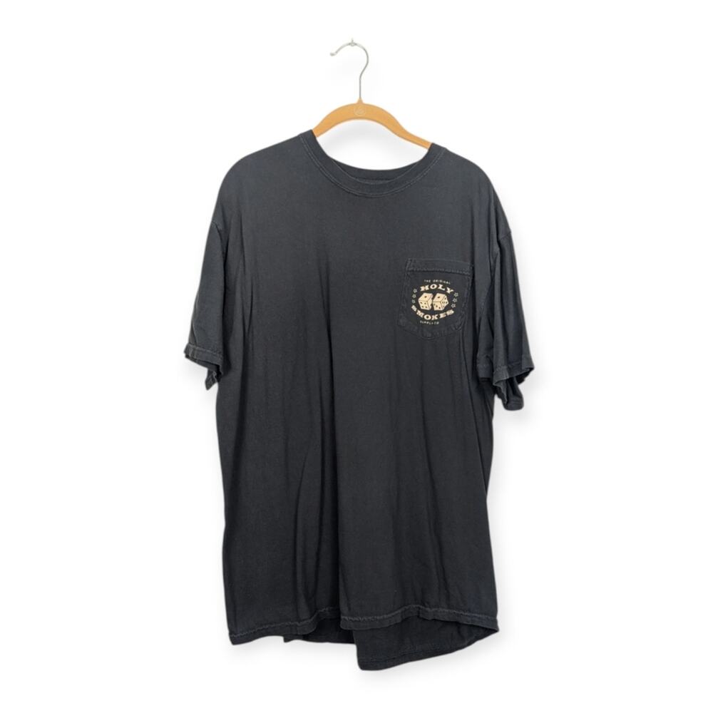 Holy Smokes Co Pocket Tee XL Black Graphic Cotton Short Sleeve Casual